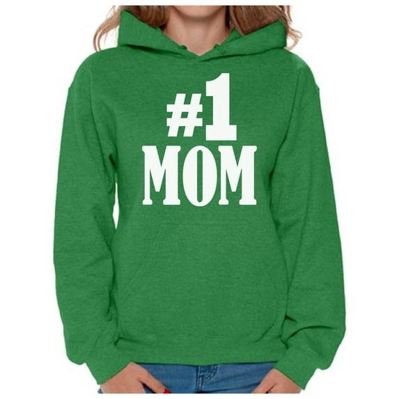 Awkward Styles Women's #1 Mom Graphic Hoodie Tops for Best Mom In The World