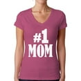 thumbnail image 1 of Awkward Styles Women's #1 Mom V-neck T-shirt for Best Mom In The World, 1 of 4