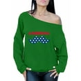 thumbnail image 1 of Awkward Styles Women's America Patriotic Mustache Graphic Off Shoulder Tops Oversized Sweatshirt USA Independence Day 4th of July, 1 of 4