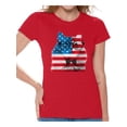 thumbnail image 1 of Awkward Styles Women's American Flag Cat Graphic T-shirt Tops USA Flag Cat Independence Day 4th of July, 1 of 4