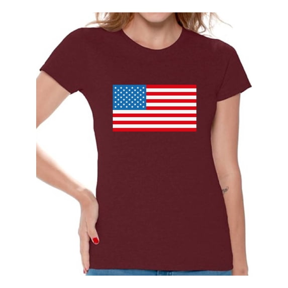 Awkward Styles Women's American Flag Graphic T-shirt Tops USA Flag Patriotic