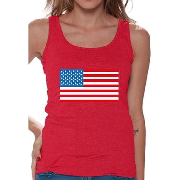 Awkward Styles Women's American Flag Graphic Tank Tops USA Flag Patriotic