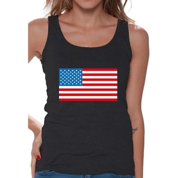 Awkward Styles Women's American Flag Graphic Tank Tops USA Flag Patriotic