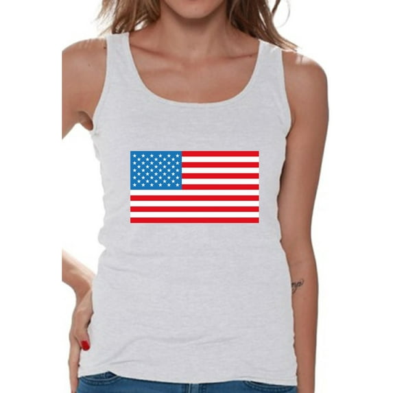 Awkward Styles Women's American Flag Graphic Tank Tops USA Flag Patriotic