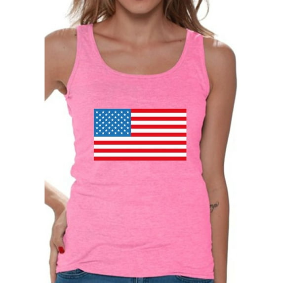 Awkward Styles Women's American Flag Graphic Tank Tops USA Flag Patriotic