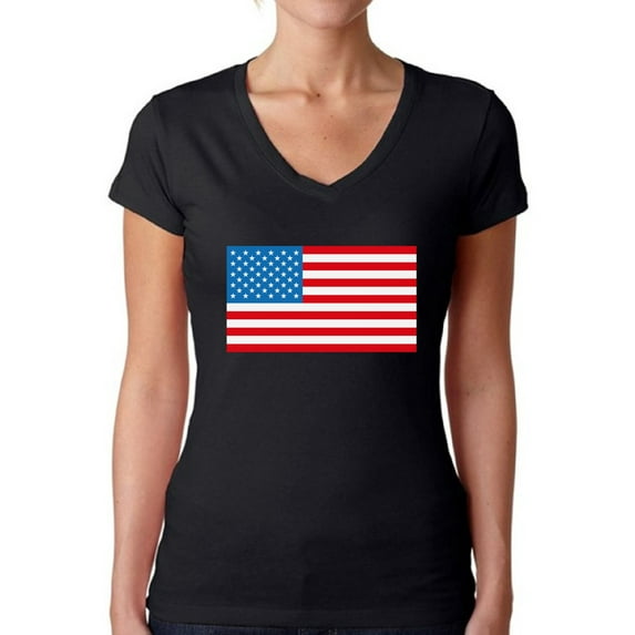 Awkward Styles Women's American Flag V-neck T-shirt USA Flag Patriotic