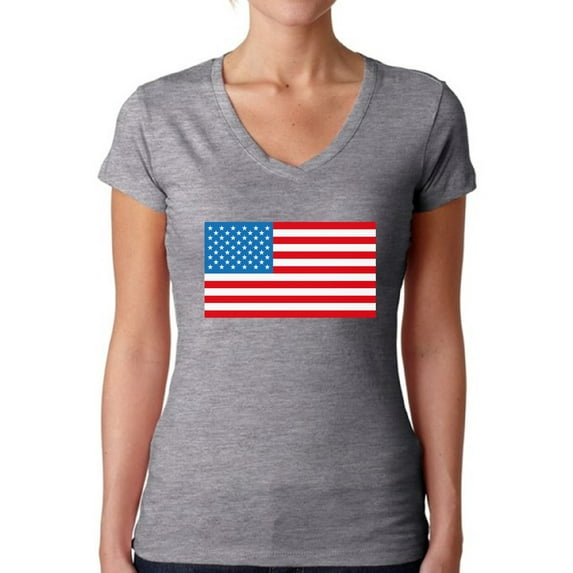Awkward Styles Women's American Flag V-neck T-shirt USA Flag Patriotic