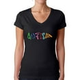 thumbnail image 1 of Awkward Styles Women's Autism Autistic Support V-neck T-shirt for Autism Awareness, 1 of 4