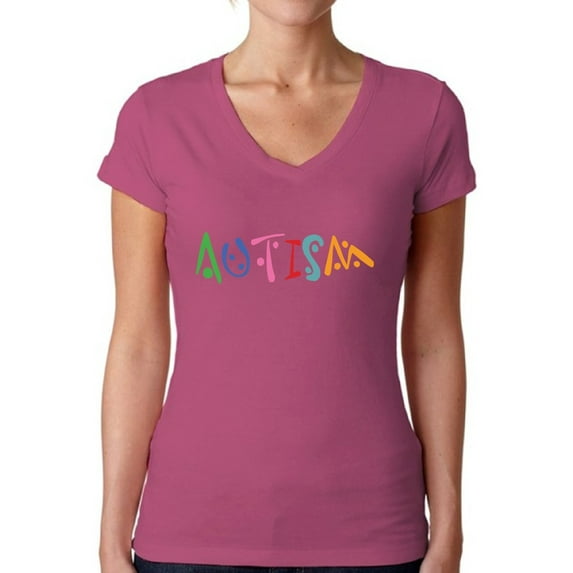Awkward Styles Women's Autism Autistic Support V-neck T-shirt for Autism Awareness