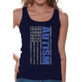 thumbnail image 1 of Awkward Styles Women's Autism Awareness American Flag Graphic Tank Tops, 1 of 4