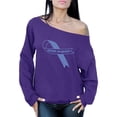 thumbnail image 1 of Awkward Styles Women's Autism Awareness Blue Ribbon Graphic Off Shoulder Tops Oversized Sweatshirt Autistic Support, 1 of 4