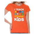 thumbnail image 1 of Awkward Styles Women's Autism Awareness Puzzle Graphic T-shirt Tops I Teach Awesome Kids, 1 of 4