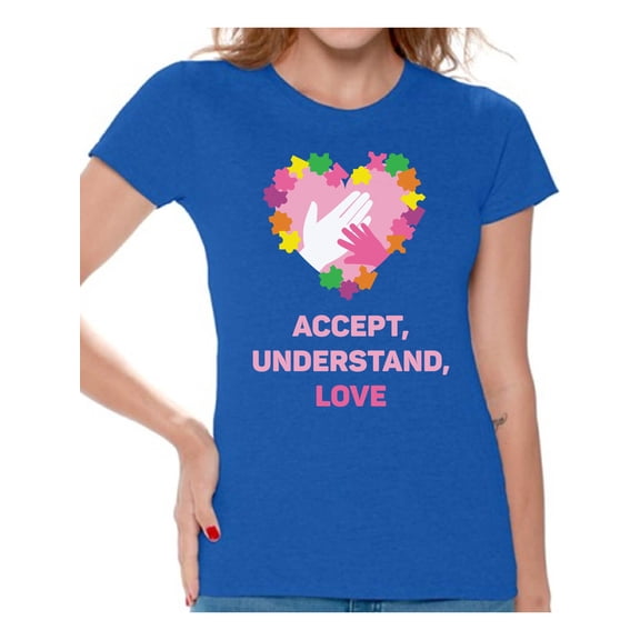Awkward Styles Women's Autism Awareness T shirt Accept Understand Love Autism Shirt Women Autism Awareness Shirts Women's Autism T Shirt Autism Awareness Gifts for Her Autistic Pride Gifts
