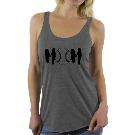 Awkward Styles Women's Baseball MOM Graphic Racerback Tank Tops Black Sport Mom's Gift Idea