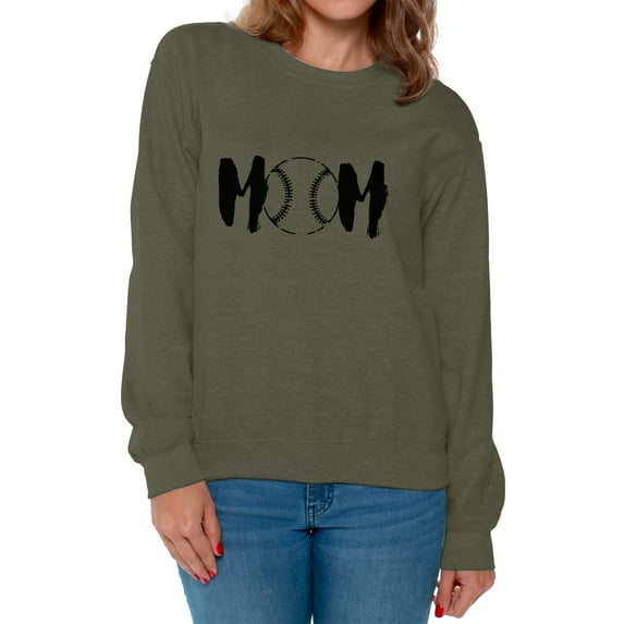 Awkward Styles Women's Baseball MOM Graphic Sweatshirt Tops Black Sport Mom's Gift Idea