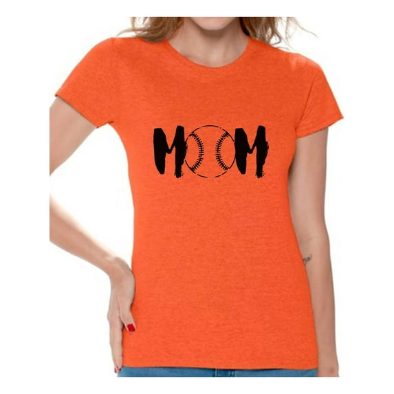 Awkward Styles Women's Baseball MOM Graphic T-shirt Tops Black Sport Mom's Gift Idea