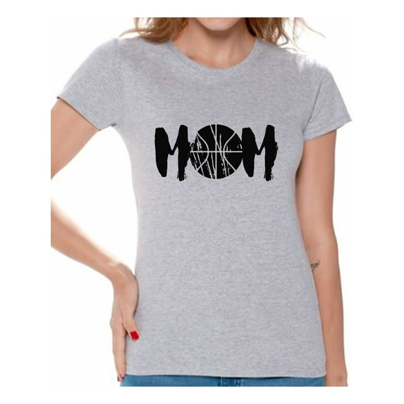 Awkward Styles Women's Basketball MOM Mothering Graphic T-shirt Tops Black Mother's Day Gift