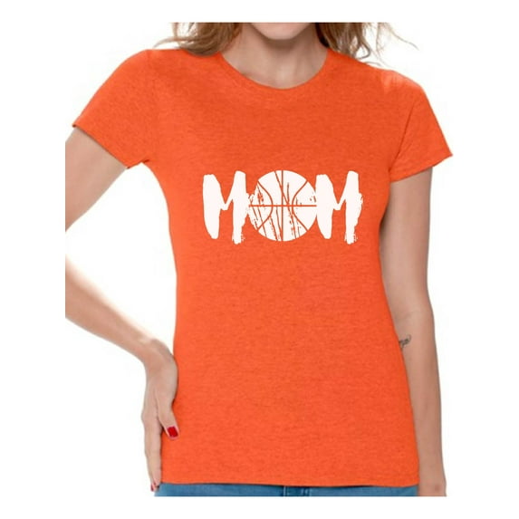 Awkward Styles Women's Basketball MOM Sport Mom Graphic T-shirt Tops White Mother's Day Gift Idea