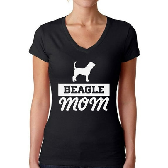 Awkward Styles Women's Beagle Mom Dog Lover V-neck T-shirt