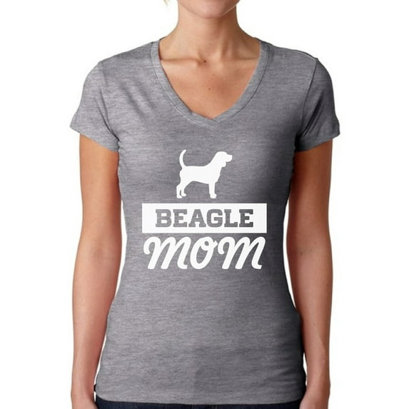 Awkward Styles Women's Beagle Mom Dog Lover V-neck T-shirt