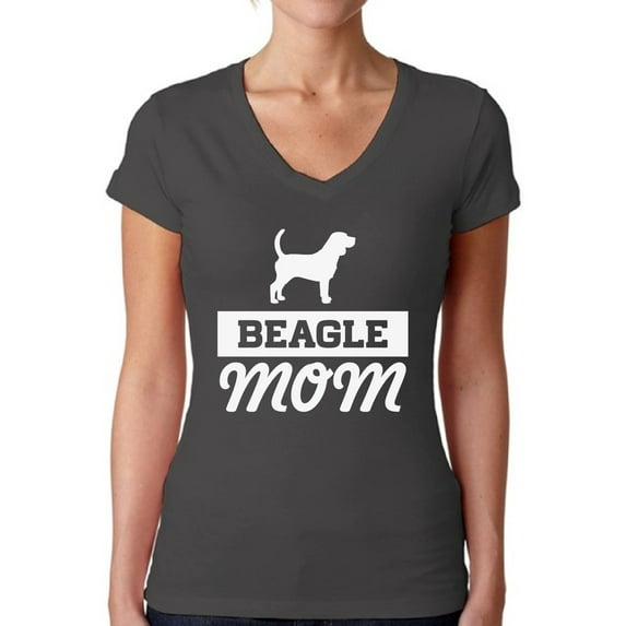 Awkward Styles Women's Beagle Mom Dog Lover V-neck T-shirt