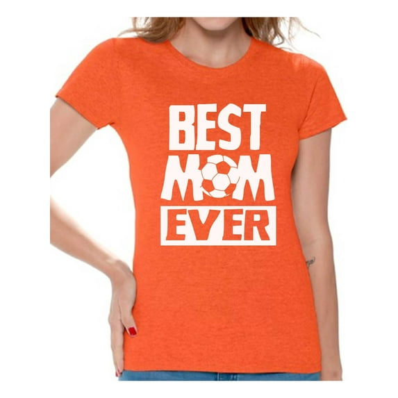 Awkward Styles Women's Best Mom Ever Graphic T-shirt Tops Soccer Mom Gift Idea