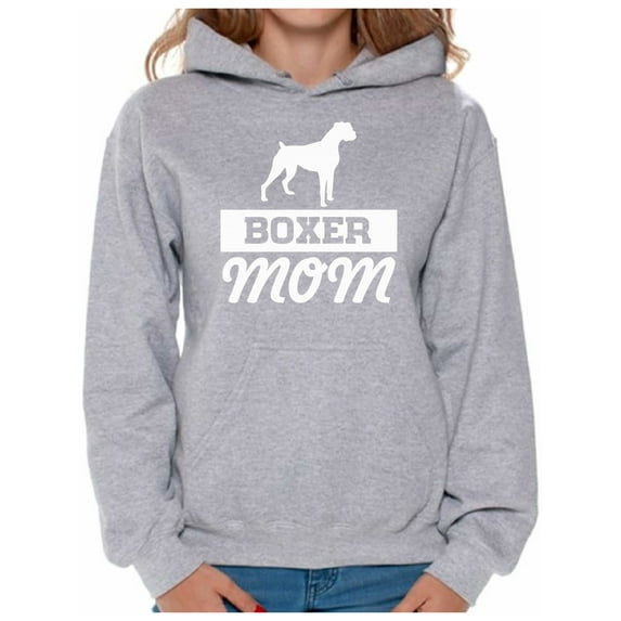 Awkward Styles Women's Boxer Mom Graphic Hoodie Tops Boxer Pug Lover Gift