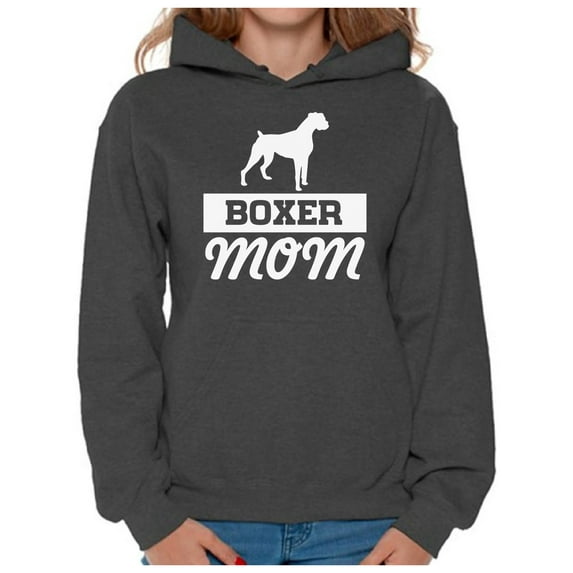 Awkward Styles Women's Boxer Mom Graphic Hoodie Tops Boxer Pug Lover Gift