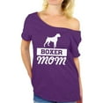 thumbnail image 1 of Awkward Styles Women's Boxer Mom Graphic Off Shoulder Tops T-shirt Boxer Pug Lover Gift, 1 of 4