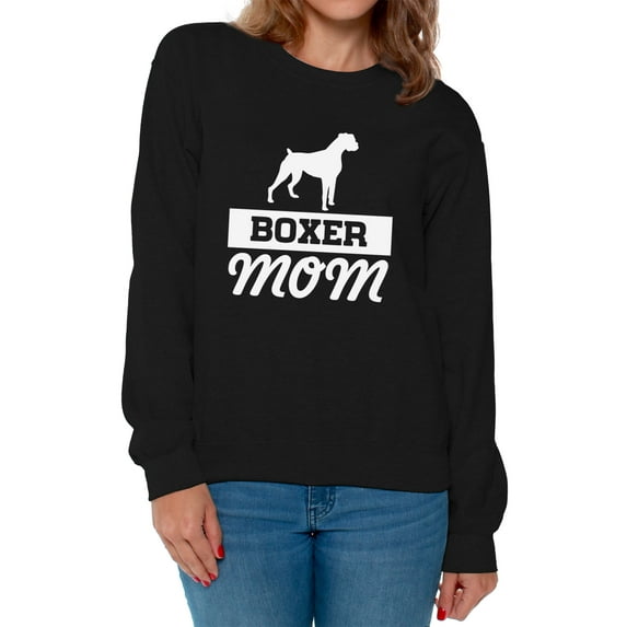 Awkward Styles Women's Boxer Mom Graphic Sweatshirt Tops Boxer Pug Lover Gift