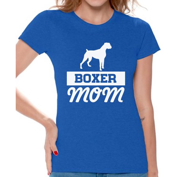Awkward Styles Women's Boxer Mom Graphic T-shirt Tops Boxer Pug Lover Gift