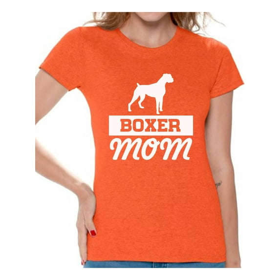 Awkward Styles Women's Boxer Mom Graphic T-shirt Tops Boxer Pug Lover Gift