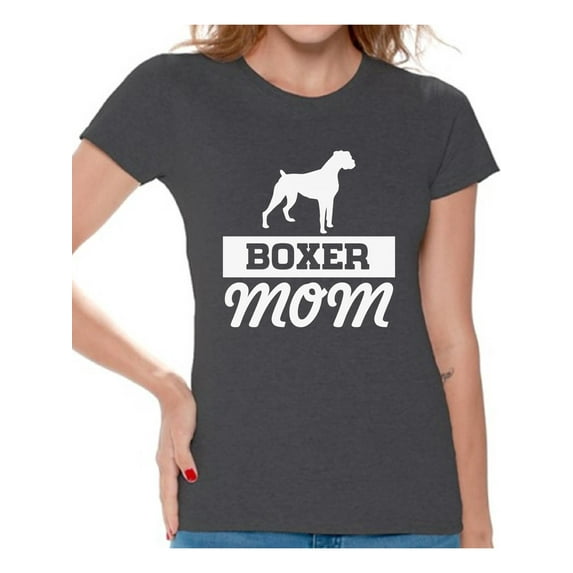 Awkward Styles Women's Boxer Mom Graphic T-shirt Tops Boxer Pug Lover Gift
