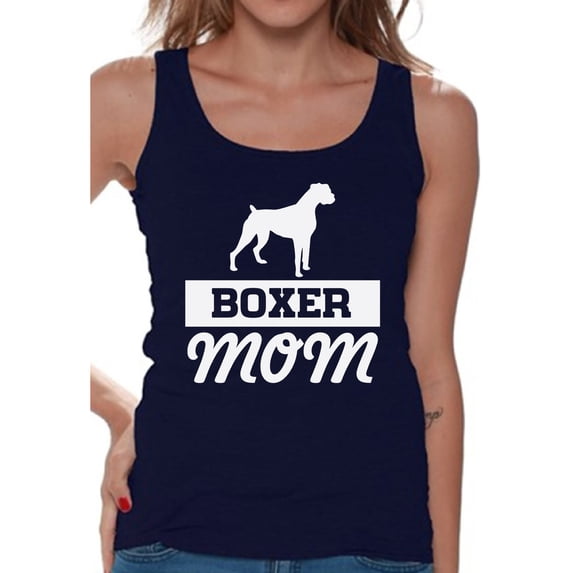 Awkward Styles Women's Boxer Mom Graphic Tank Tops Boxer Pug Lover Gift
