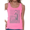 thumbnail image 1 of Awkward Styles Women's Brain Cancer Awareness Graphic Tank Tops Gray Ribbon, 1 of 4