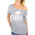 thumbnail image 1 of Awkward Styles Women's Bulldog Mom Graphic Off Shoulder Tops T-shirt Dog Lover Mom's Gift, 1 of 4