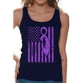 thumbnail image 1 of Awkward Styles Women's Cancer Awareness Graphic Tank Tops Purple Ribbon, 1 of 4