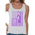 thumbnail image 1 of Awkward Styles Women's Cancer Awareness Graphic Tank Tops Purple Ribbon, 1 of 4