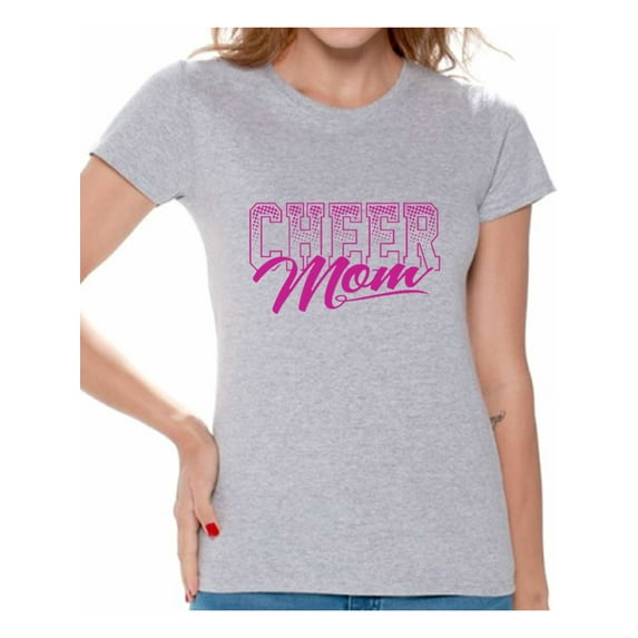 Awkward Styles Women's Cheer Mom Cool Sporty Graphic T-shirt Tops Mother's Day Gift