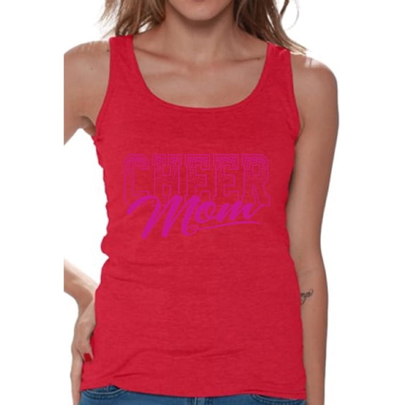 Awkward Styles Women's Cheer Mom Cool Sporty Graphic Tank Tops Mother's Day Gift