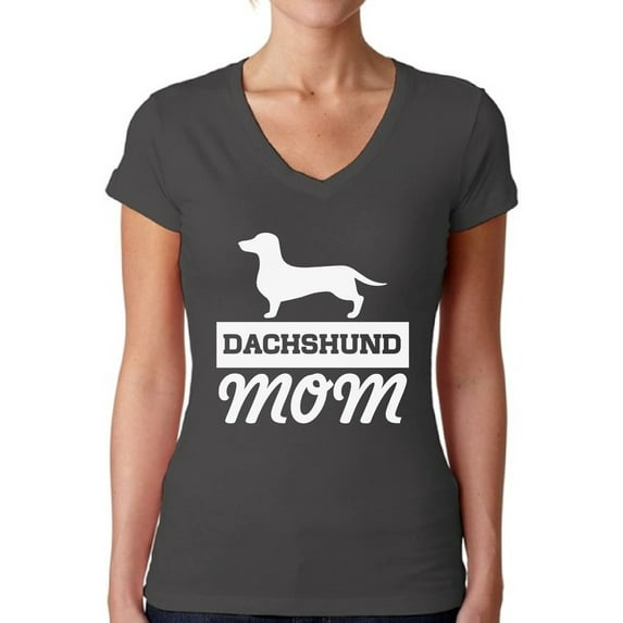 Awkward Styles Women's Dachshund Mom Dog Lover V-neck T-shirt Dachsie