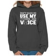 thumbnail image 1 of Awkward Styles Women's Don't Make Me Use My Baseball Mom Voice Funny Graphic Hoodie Tops White, 1 of 4