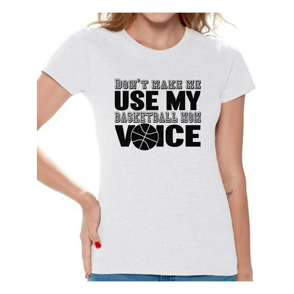 Awkward Styles Women's Don't Make Me Use My Basketball Mom Voice Graphic T-shirt Tops Black Sport Mom