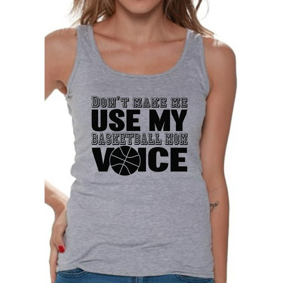 Awkward Styles Women's Don't Make Me Use My Basketball Mom Voice Graphic Tank Tops Black Sport Mom