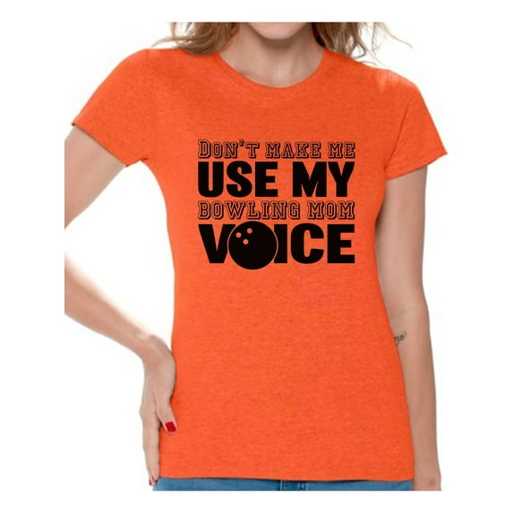 Awkward Styles Women's Don't Make Me Use My Bowling Mom Voice Graphic T-shirt Tops Black Sport Moms Gift