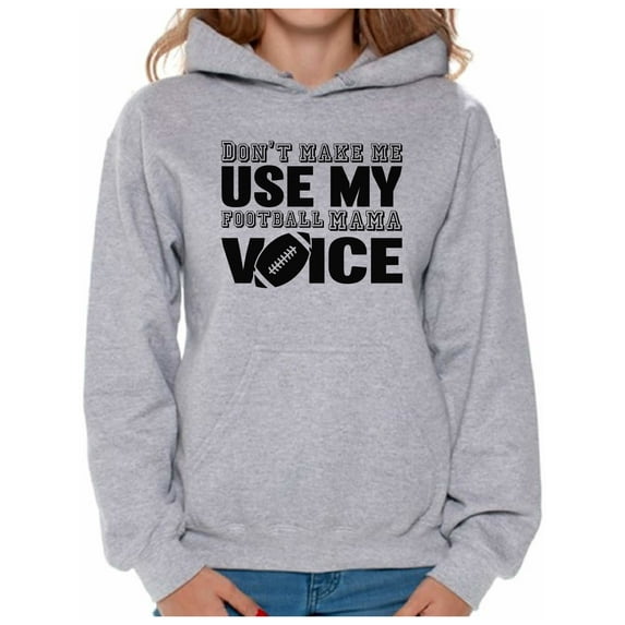 Awkward Styles Women's Don't Make Me Use My Football Mom Voice Graphic Hoodie Tops Black Sport Moms