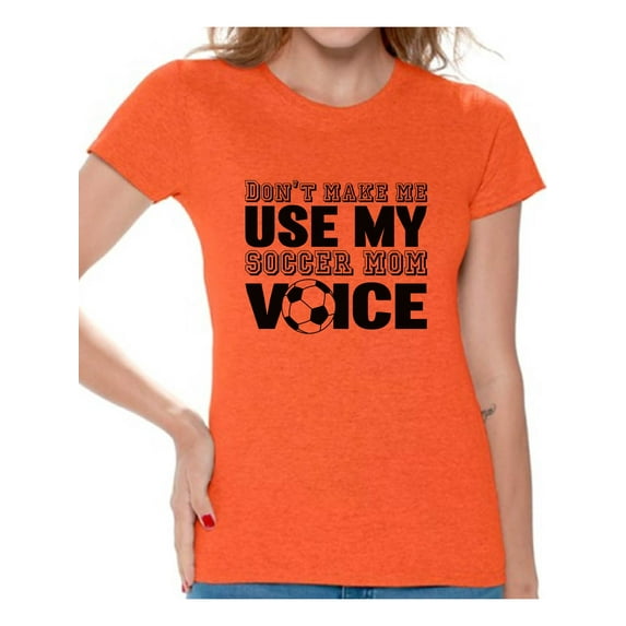 Awkward Styles Women's Don't Make Me Use My Soccer Mom Voice Graphic T-shirt Tops Black Sport Moms