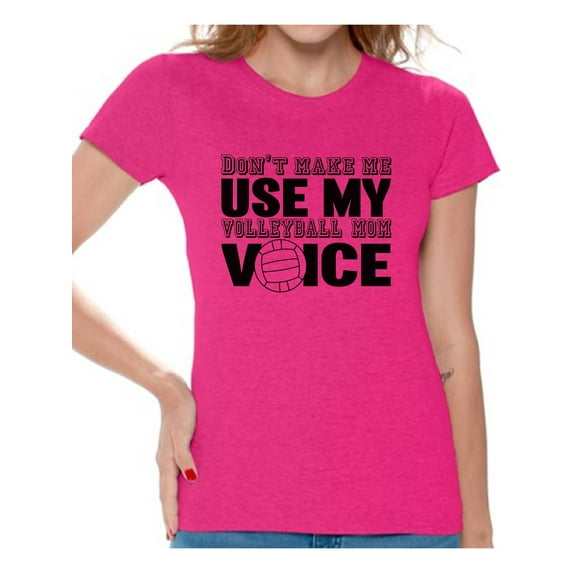 Awkward Styles Women's Don't Make Me Use My Volleyball Mom Voice Graphic T-shirt Tops Black Sport Moms