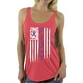 thumbnail image 1 of Awkward Styles Women's Fight Cancer Graphic Racerback Tank Tops USA Flag Purple Ribbon for Awareness, 1 of 4