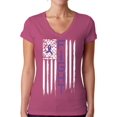 thumbnail image 1 of Awkward Styles Women's Fight Cancer V-neck T-shirt USA Flag Purple Ribbon for Awareness, 1 of 4
